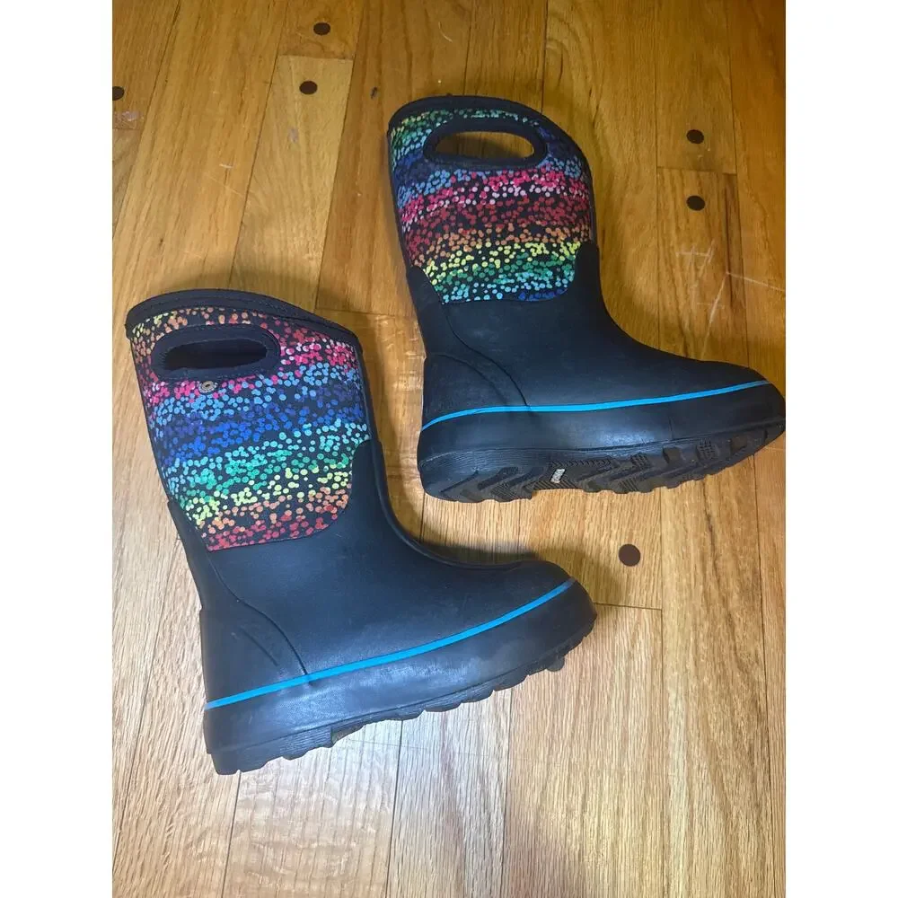 BOGS Classic II Rainbow Dots Kids 10 Waterproof Insulated Winter Snow Boots